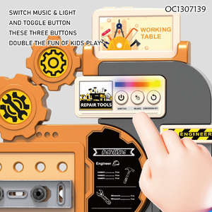 Ensemble d'outils de mécanicien pour enfants avec lumière et musique, <span class=keywords><strong>jouet</strong></span> de simulation d'établi pour jeu d'imitation - Product Image 6