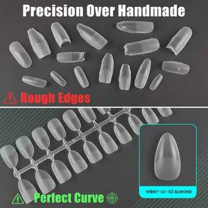 Kuku Palsu Bahan PMMA Model Baru Garis Pembatas Tengah 300pcs Set Tip Kuku Multi-Panjang Desain Lengkap Praktis - Product Image 6