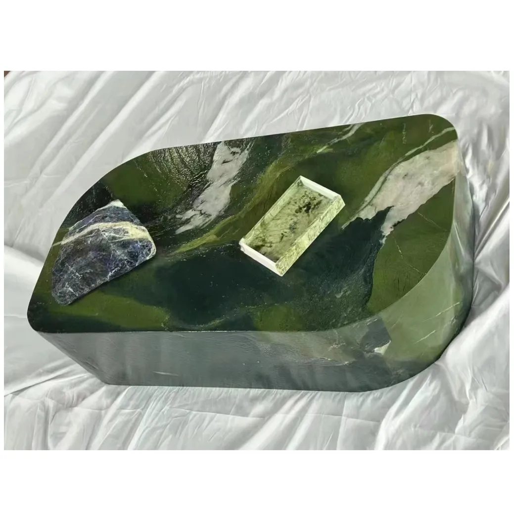 Losas de mármol verde aguacate para decoración de interiores de piedra de lujo para baño, comedor, mesa de centro para pedestal rectangular