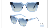 VISION PLUS Lunettes de soleil en acétate Mazzucchelli certifiées CE, lunettes de soleil polarisées UV400, lunettes de soleil unisexes, lunettes de soleil carrées rétro