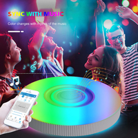 Plafonnier LED musical RGB avec haut-parleur, lampe connectée pour la maison, la fête, la chambre, le salon, contrôle par application, lumière intelligente à intensité variable et colorée