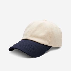 Casquette de baseball 6 panneaux en coton bicolore blanc et bleu avec visière incurvée, style vintage, sportive et formelle, motif nœuds - Product Image 1