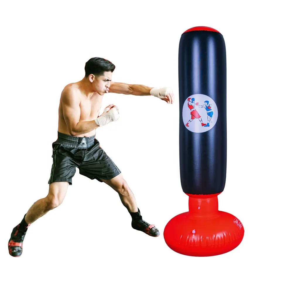 Kit De Boxeo Para Niño Muñeco Inflable Con Guantin Pvc