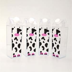 Bouteille en plastique carrée portable pour étudiants, créative et sportive, avec couvercle anti-fuite pour boire directement, compatible lave-vaisselle, idéale pour les fêtes - Product Image 2