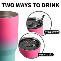 Mug de voyage isotherme en acier inoxydable à double paroi de 30 oz pour le camping, vente en gros de tasses personnalisées en vrac
