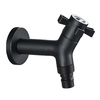 Robinet de Machine à laver mural en acier inoxydable 304, noir, robinet de piscine, jardin, salle de bain extérieure, robinet d'eau