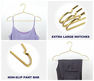 Perchas de Aluminio Impermeables para Organización de Armarios, Perchas Antideslizantes y Resistentes a la Oxidación con Ranura - Product Image 2