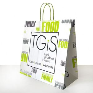 Bolsa de Papel Kraft Biodegradable Impresa en Flexografía, Venta al Por Mayor de Fábrica, Logotipo Personalizado, Promoción, Comida para Llevar, Regalo, Sensación Premium - Product Image 4