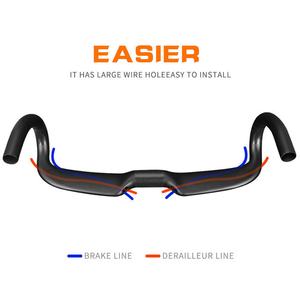 <span class=keywords><strong>TOSEEK</strong></span> 定制碳纤维一体式车把 尺寸 400/420/440mm 公路自行车车把 黑色哑光 - Product Image 4
