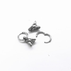Pendientes de clip con forma de elefante de Yunnique, de acero de titanio, unisex, con diseño geométrico, joyería de moda - Product Image 3
