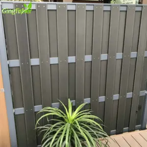 Kingreen low price fence wpc180h21fence plastic picket gate wood plastic composite construction for fencing wpc fence gate