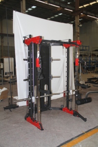 Adjustable Safety Spotter Arms Commercial Smith Machine Gantry Heavy <b>Bench</b> Press Squats Bearing Guides Plate <b>Storage</b> Q235 Load - Product Image 3