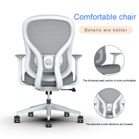 Chaise de bureau ergonomique moderne en maille avec hauteur et dossier réglables, pivotante, pour usage scolaire, personnalisable