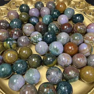 Venta al por mayor de alta calidad Natural Ocean Jasper Bola de tamaño pequeño esfera de cristal pulido para la venta