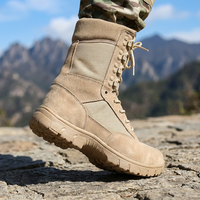 Bottes tactiques de combat pour hommes de haute qualité, pour usage extérieur, fermeture à glissière et à lacets, semelle extérieure respirante en caoutchouc/EVA, été/hiver