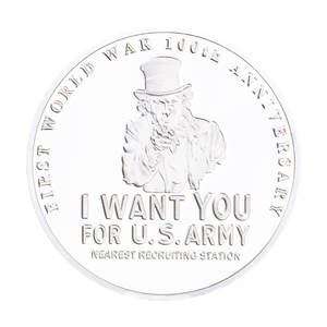 عملة تذكارية العم سام ، المقتنيات الوطنية الأمريكية ، الفضة المطلية ، عملة تذكارية ، عملة التحدي - Product Image 4