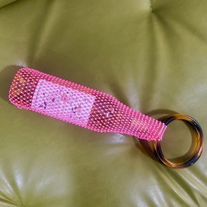 Bolsa de Vino de Lujo con Diamantes Rosa-Naranja Brillantes, Hecha a Mano, Aislada, con Cristales Checos, Elegante y Portátil, para Regalo - Product Image 6