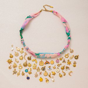 Pendentif vintage YIMEILI en acier inoxydable plaqué PVD or 18 carats, motif étoile, lune, <span class=keywords><strong>soleil</strong></span>, hexagramme, breloque DIY, résistant à l'eau et inaltérable - Product Image 4