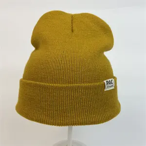 Promozione Classic Fashion riciclato acrilico RPET lavorato a maglia cappello invernale Beanie Toque cappello personalizzato berretti sfusi cappelli semplici ricamo