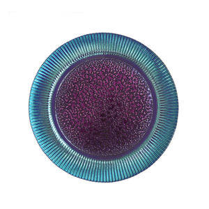 Assiettes de présentation K11 en verre écologique, 33 cm (13 pouces), avec bord festonné et couleur transparente, pour mariage - Product Image 1