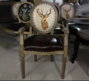 Silla de restaurante de banquete con respaldo redondo vintage de estilo antiguo moderno - Product Image 2