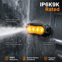 Phare stroboscopique à montage en surface OEM d'usine à 4 LED, homologué SAE ECE R65 R10, 12V-24V, lampe de signalisation périphérique synchronisée pour chariot élévateur