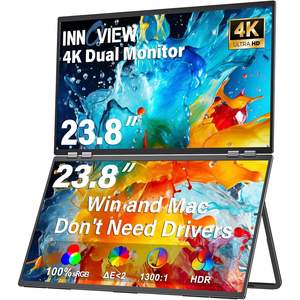 Monitor Portátil Dual InnoView de 23.8 Pulgadas, 100% SRGB, 4K 3840x2160P, 315° Ajustable, Plegable, Panel IPS, Altavoces Integrados, 2 USB - Product Image 3