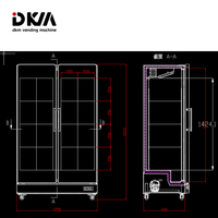 DKM Distributeur automatique intelligent de vente double face avec arrangement de fleurs de roses naturelles avec lecteur de cartes