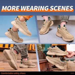 À la mode Volant Tricoté Léger Respirant À Lacets Confortable Norme Européenne En Acier Orteil En Caoutchouc En Plastique Chaussures De Sécurité - Product Image 6