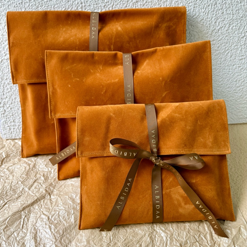 velvet envelope for bag ivory