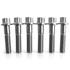 สลักเกลียวหัวหน้าแปลน 12 จุด ทำจากไทเทเนียมอัลลอยด์เกรด 5 (M6/M7/M8/M10/M12) สำหรับการดัดแปลงรถจักรยานยนต์และรถแข่ง - Product Image 1