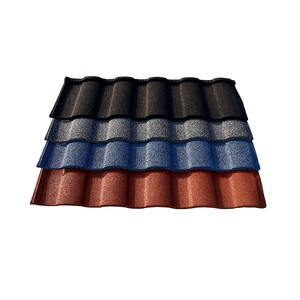 Tuiles de toit en métal enduites de pierre d'isolation thermique traditionnelle de 0.4mm Garantie colorée de 50 ans La tuile romaine secoue l'ardoise de bardeaux - Product Image 3