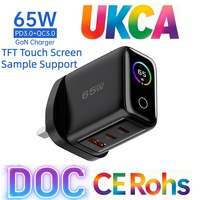 Cargador Rápido Tommox 65W GaN de 3 Puertos PD3.0 USB-C, Adaptador de Cargador de Pared GaN para MacBook, Laptop, Estación de Energía Portátil OEM/ODM