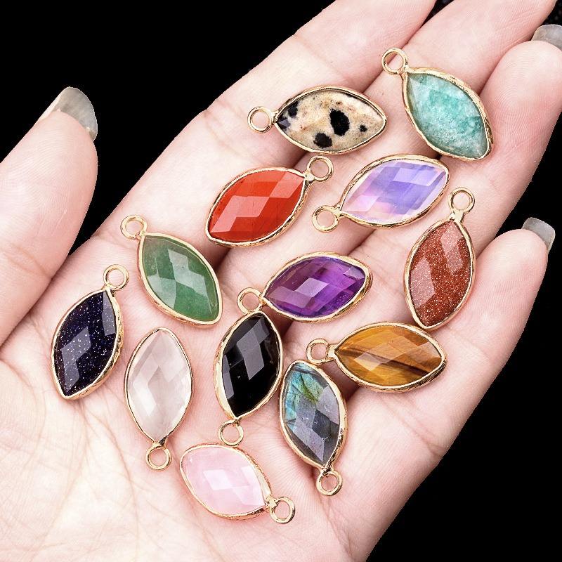 Natural Gemstone Charms Horse Eye Shape Healing Charms Stone