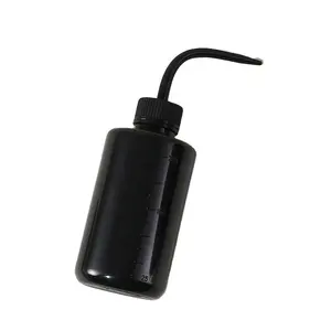 Boquilla de botella de punta de aguja de limpieza de enjuague negro de 250ml, engrasador de plástico para botellas de plástico versátiles de aceite y agua