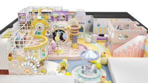 Aire de jeux pour enfants de 300 mètres carrés avec toboggan trompette, toboggan en fibre de verre, <span class=keywords><strong>bac</strong></span> à <span class=keywords><strong>sable</strong></span> et équipement de parc d'attractions - Product Image 2