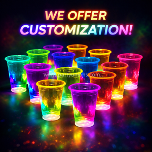 Vasos Luminosos para Fiestas, Vasos LED con Luz Negra Multicolor para Fiestas en Casa, Cumpleaños, Conciertos, Bodas, Barbacoas, Vacaciones en la Playa - Product Image 1
