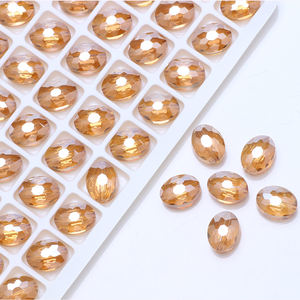 Zhubi vente en gros 9X12MM perles ovales en cristal à facettes en vrac plaqué couleurs perles <span class=keywords><strong>de</strong></span> verre en forme d'<span class=keywords><strong>oeil</strong></span> <span class=keywords><strong>de</strong></span> <span class=keywords><strong>taureau</strong></span> pour la fabrication <span class=keywords><strong>de</strong></span> bijoux - Product Image 4