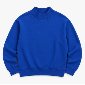 Custom Logo Plain Dark Green Mock Neck Sweatshirt Men Fleece Long Sleeve Pullover Casual Loose <b>Fit</b> High Neck Winter <b>Jumper</b> - Product Image 5