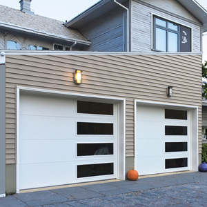 Panneau plat moderne <span class=keywords><strong>porte</strong></span> <span class=keywords><strong>de</strong></span> <span class=keywords><strong>garage</strong></span> coupe-vent pliant/coulissant/automatique fenêtres en option fabricant prix <span class=keywords><strong>de</strong></span> gros villas - Product Image 2