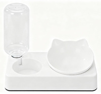 Fontaine à eau automatique inclinée pour chien et chat, design moderne et élégant, protection du cou, résistante à l'humidité, en plastique solide, carrée, pour intérieur