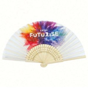 Eco-Friendly Bamboo <b>Folding</b> Hand Fan Custom Logo Sustainable Bamboo Crafted for Business Wedding Personalized Painted Flower - Product Image 2