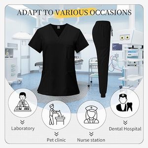 Soutien personnalisé Vente en gros Hauts et pantalons élastiques pour infirmière en hôpital pour femmes Uniformes Scrubs Sets Medical Men Women Nursing Scrub - Product Image 4