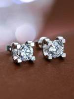 Boucles d'oreilles en or 18 carats avec diamants de laboratoire pour femme, motif trèfle à quatre feuilles, patte de renne, flocon de neige, 0,3 ct, 0,5 ct, 1 ct, bijoux d'oreille, cadeau