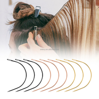 Aiguilles à tisser courbées ARLANY C pour extensions de cheveux, aiguilles à coudre pour extensions capillaires, perruques, postiches, emballage couleur personnalisé