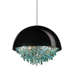 Candelabro semicircular de acero inoxidable de cristal de Diseño de Milán, luces colgantes para restaurante, sala de estar, dormitorio y Villa de estudio - Product Image 1