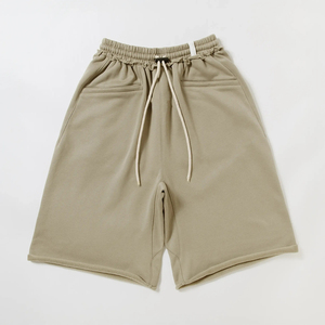 Pantalones Cortos Deportivos Holgados de <span class=keywords><strong>Tela</strong></span> de Alta Calidad con Bordes Enrollados, Cintura Elástica con Cordón, Pantalones Cortos de Verano para Hombre, Estilo Casual para Uso Diario - Product Image 3
