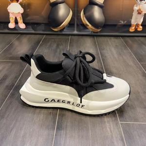 รองเท้าลำลองสำหรับผู้ชาย, รองเท้าลำลองสไตล์เกาหลีทันสมัยระบายอากาศได้ดีผ้าร่มมีพื้นรองเท้าหนา PU รองเท้าวิ่งรองเท้ากีฬาฤดูใบไม้ผลิ - Product Image 4