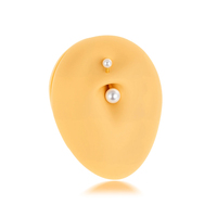 Bijou de piercing de nombril Maina Simple avec perle et zircon, en acier inoxydable étanche, à filetage externe