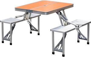 Table et chaises de camping en aluminium, pliables, portables, type valise, pour pique-nique - Product Image 2